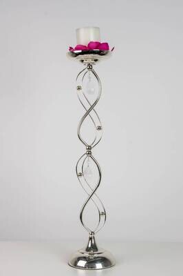 Rental-Gold and Silver Tall Candle Holder-1Day