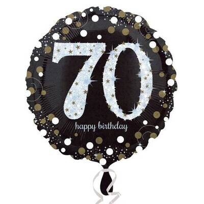 Foil Balloon - 70th Birthday Sparkle - 18&quot;