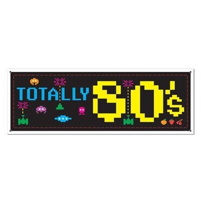 Sign Banner-Plastic-Totally 80&#39;s-1pkg-5ft