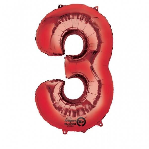 Foil Balloon - Red - #3 - 20&quot;x34&quot;