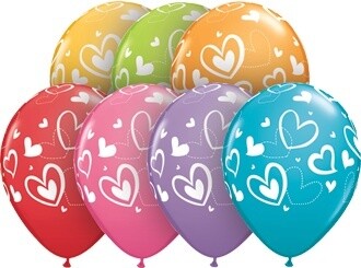 Latex Balloon-Mix &amp; Match Hearts Assortment-1pkg-11&quot;