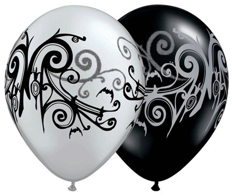 Latex Balloon-Goth Scroll Assortment-1pkg-11&quot;