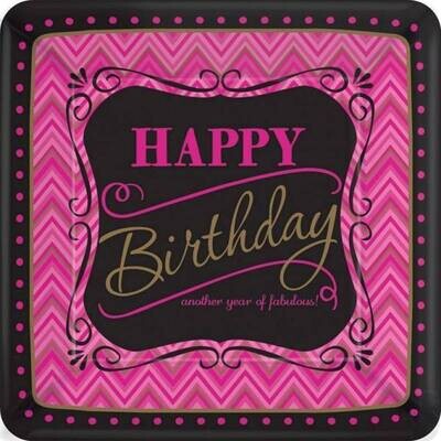 Plates-DN-Born to be Fabulous Birthday-8pkg-Paper- Discontinued/Final Sale