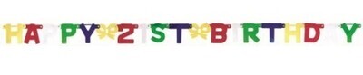 Letter Banner-Happy 21st Birthday-1pkg-6.25ft