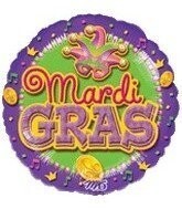 Foil Balloon - Masquerade Mardi Gras - 18&quot;