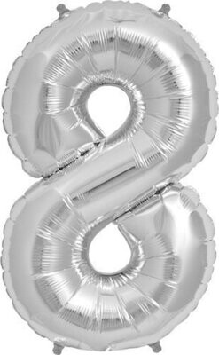 Foil Balloon - Silver - #8 - 34"