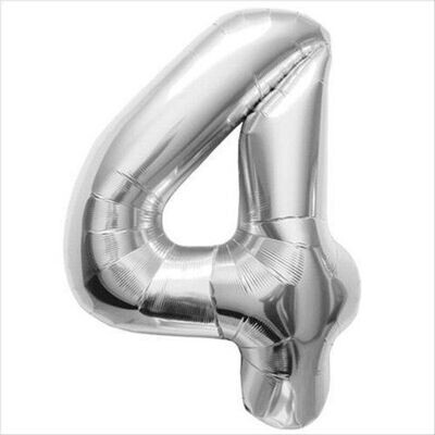 Foil Balloon - Silver - #4 - 34&quot;