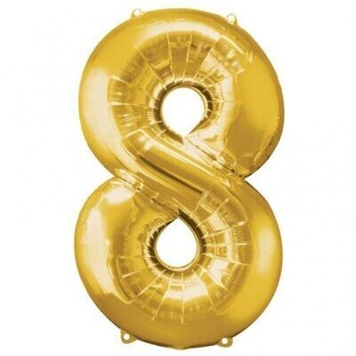 Foil Balloon - Gold #8 - 22"x35"