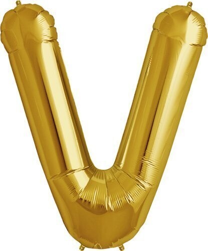 Foil Balloon - Gold V - 34&#39;&#39;