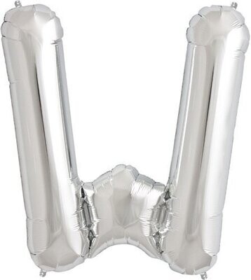 Foil Balloon - Silver - W - 34&#39;&#39;