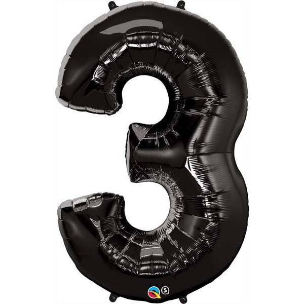 Foil Balloon - Black #3 - 34&quot;
