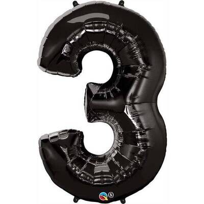 Foil Balloon - Black #3 - 34&quot;
