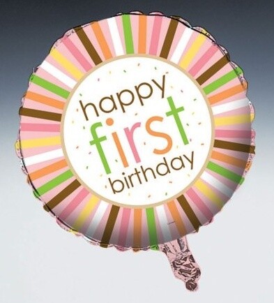 Foil Balloon - Sweet at One Girl Birthday - 18&quot;