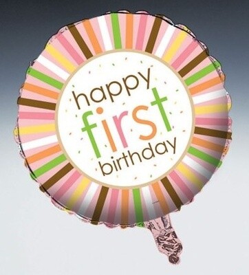 Foil Balloon - Sweet at One Girl Birthday - 18&quot;