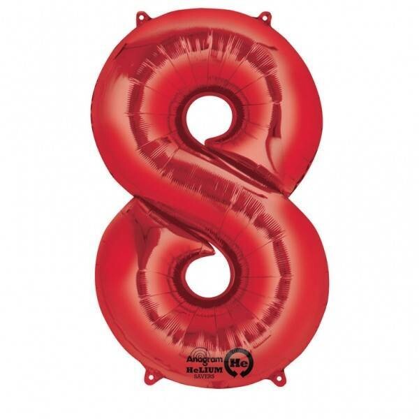 Foil Balloon - Red - #8 - 21&quot;x34&quot;