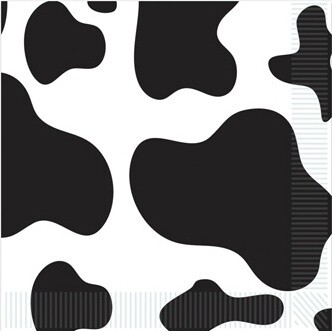 Beverage Napkins-Cow Print-16pkg-2ply