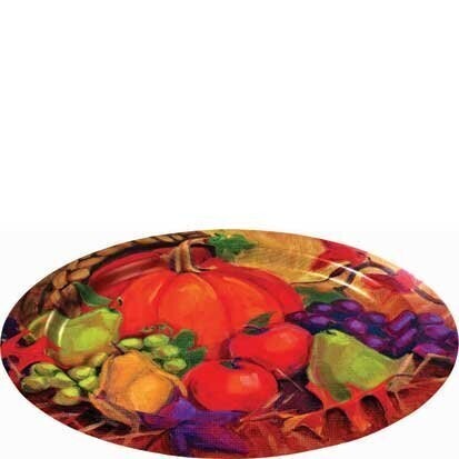 Tray-Harvest Still Life-Oval-Fall-Plastic  20&quot;x16&quot;