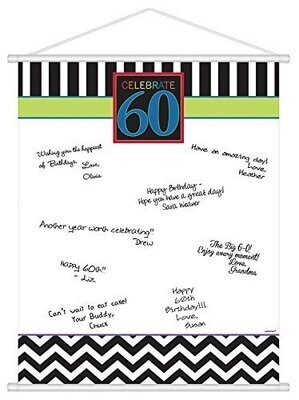 Sign In Scroll- 60th Birthday-Plastic-24&#39;&#39; x 19&#39;&#39;
