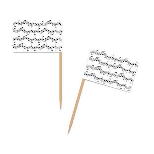 Flag Picks-Musical Notes-50pkg-2.5&quot;