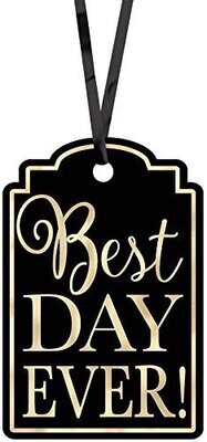 Tags-Best Day Ever-Black and Gold-25pk-2&quot;X3&quot;