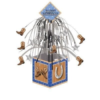 Centerpiece-Foil Cascade-Blue Bandana Cowboy-1pkg-14.5&quot;