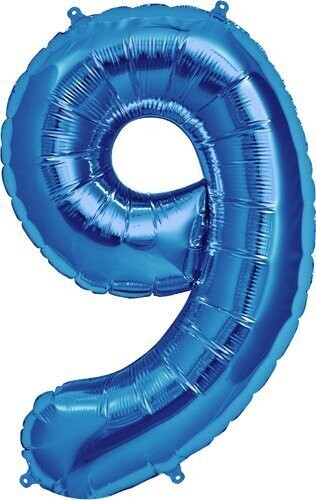Foil Balloon - Blue #9 - 34&quot;