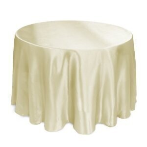 Rental-Round table Cloth-Satin Ivory-120&#39;&#39;-1Day