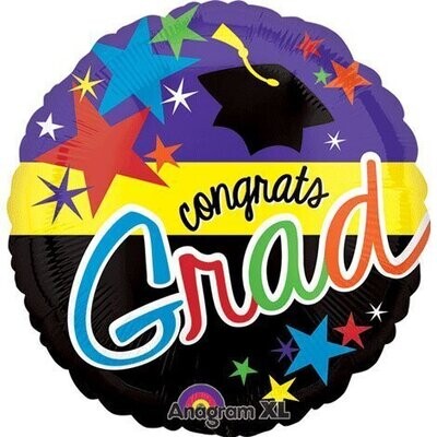 Foil Balloon - Congrats Grad Colorblast - 21&quot;