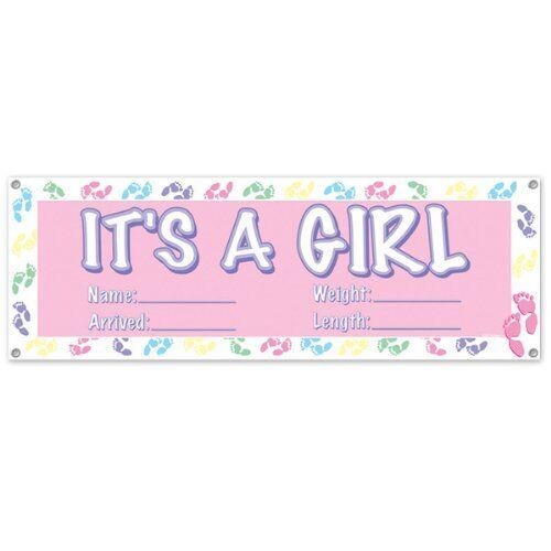 Jumbo Sign Banner-It&#39;s a girl-60&#39;&#39;x21&#39;&#39;