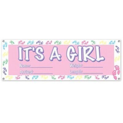Jumbo Sign Banner-It&#39;s a girl-60&#39;&#39;x21&#39;&#39;