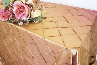Rental-Rectangular table Cloth-Pintuck Gold-90&#39;&#39;x156&#39;&#39;-1Day