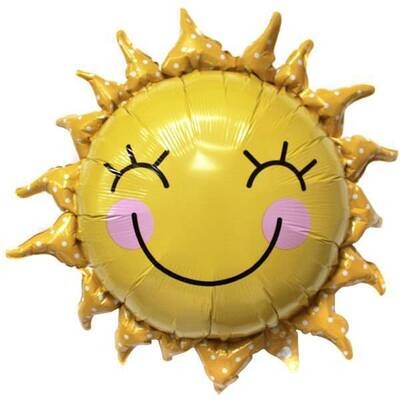 Foil Balloon - Smiling Sun - 28&quot;x29&quot;