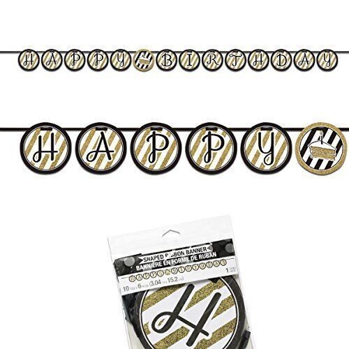 Banner-Black and Gold Ribbon-10ftx6in-