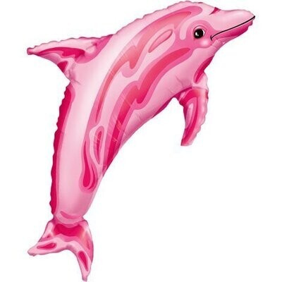 Foil Balloon - Pink Dolphin - 37&quot;x22&quot;