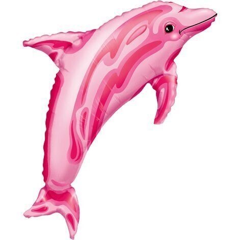 Foil Balloon - Pink Dolphin - 37&quot;x22&quot;