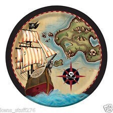 Plates-LN-Pirate&#39;s Map-8pk-Paper