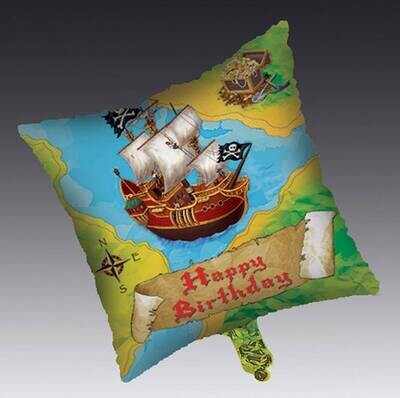 Foil Balloon - Buried Treasure Happy Birthday - 18&quot;