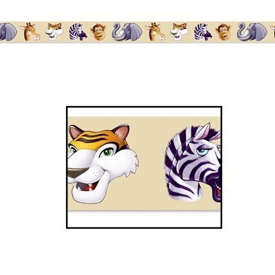 Party Tape-Plastic-Jungle Animals-1pkg-20ft