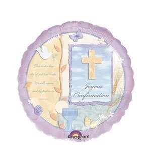 Foil Balloon - Joyous Confirmation Cross - 18&quot;