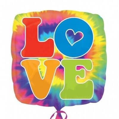 Foil Balloon - Tie Dye Love - 18"