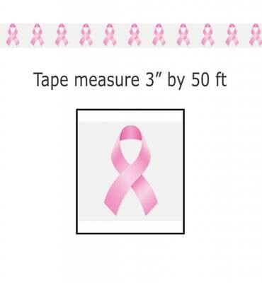 Party Tape-Plastic-Pink Ribbons-1pkg-50ft