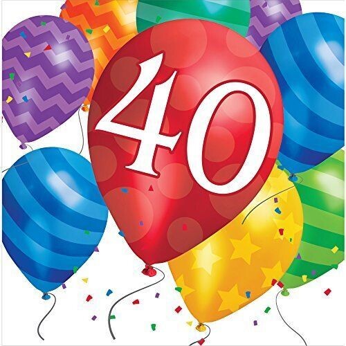 Luncheon Napkins-40th Balloon Blast-Discontinued