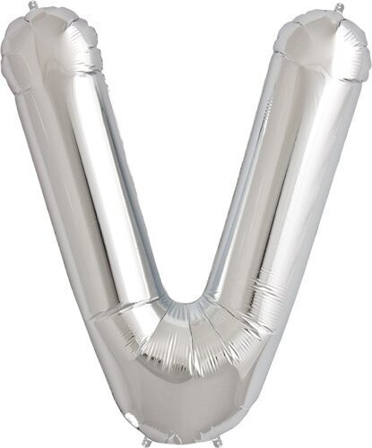 Foil Balloon - Silver - V - 34&#39;&#39;