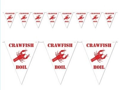 Pennant Banner-Plastic-Crawfish Boil-1pkg-12ft