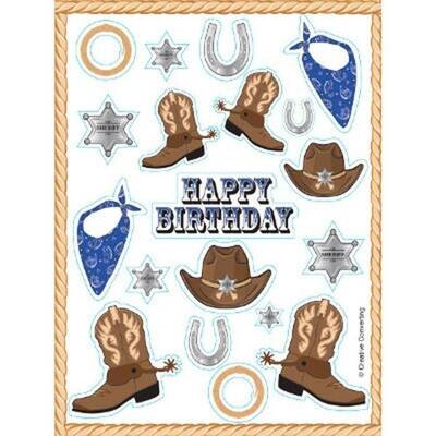 Stickers-Blue Bandana Cowboy-1pkg-4 Sheets