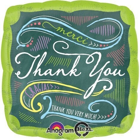 Foil Balloon - Thank You Chalkboard - 18&quot;