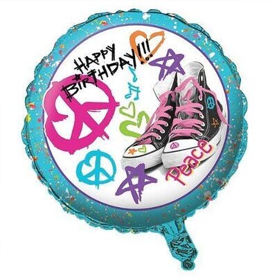 Foil Balloon - Totally 80&#39;s Happy Birthday - 18&quot;