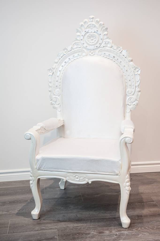 Rental-Elegant White Chair with Pad-Large-1Day