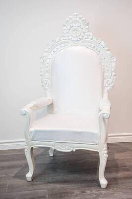 Rental-Elegant White Chair with Pad-Large-1Day