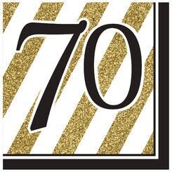 Luncheon Napkins-70 Black &amp; Gold-Discontinued